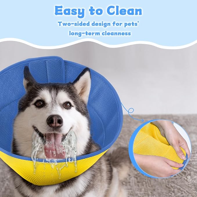 Dog Cone Soft Recovery Collars & Cones After Surgery for Medium Large Dogs, Comfy Ecollars to Stop Licking, Adjustable, Dog Ecollars for Recovery Fabric: Soft Comfort, Ecollars of Shame Alternatives