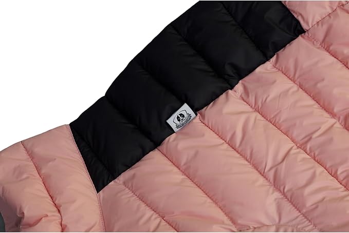 Lovelonglong Warm Jacket - 4 Legs Covered Waterproof Windproof Reflective Vest, Zippered Adjustable Outdoor Snow Jacket for Small Medium Large Dogs, Lotus Pink L