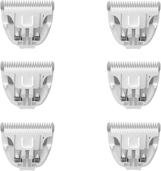 6 Pack Ceramic Blades Replacement for Dog Grooming Clippers, Detachable Pet Clipper Blades for Dogs,Cats Hair Trimming