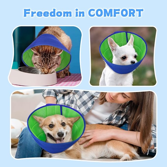 Soft Dog Cone Collar Alternative Small Dogs/Cat, E Cones for Puppy/Kitten to Stop Licking After Surgery, Neuter Recovery Ecollars of Shame Alternatives, Comfortable Paws Comfy Elizabethan Collars