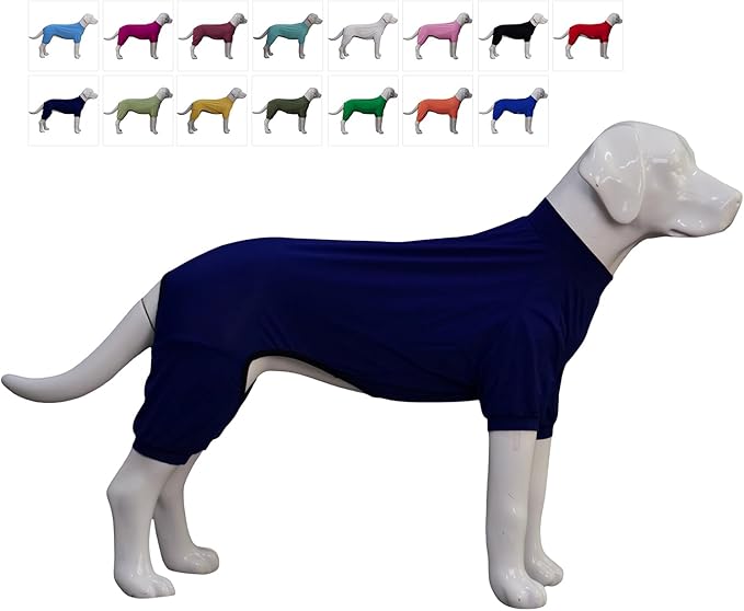 LoveLongLong Dog Jumpsuit with UV Protection and Quick-Dry Fabric for Spring Summer Pet Pajamas Navy Blue XS