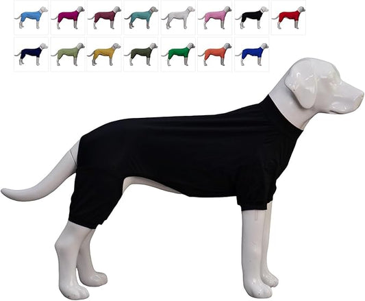 LoveLongLong Dog Jumpsuit with UV Protection and Quick-Dry Fabric for Spring Summer Pet Pajamas Black 3XL