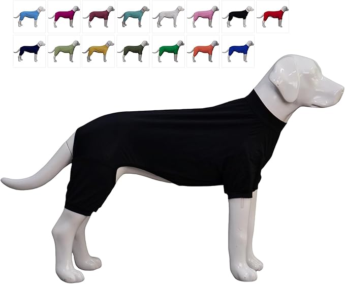 LoveLongLong Dog Jumpsuit with UV Protection and Quick-Dry Fabric for Spring Summer Pet Pajamas Black S