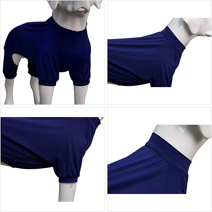 LoveLongLong Dog Jumpsuit with UV Protection and Quick-Dry Fabric for Spring Summer Pet Pajamas Navy Blue 3XL