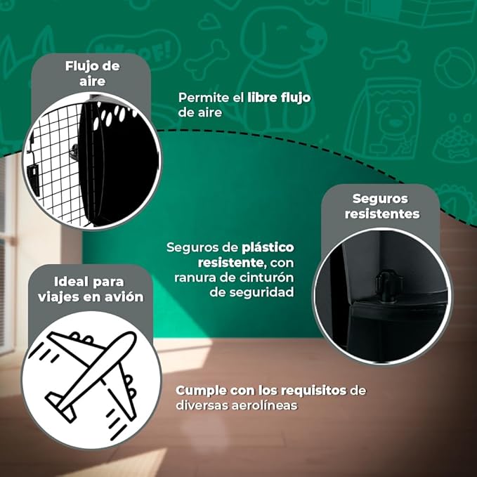 Petmate Pet Porter Dog Kennel 23", Dark Gray & Black, for Pets up to 15lbs, Made in USA