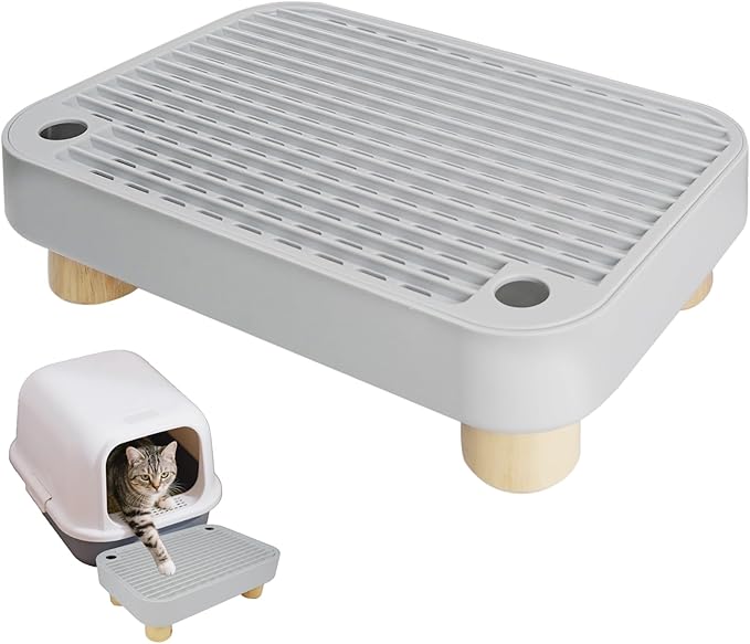 Cat Litter Box Step with Wooden Top – Removable, Waterproof & Non-Slip Litter Box, Easy Clean Pet Supplies for Cats & Kittens