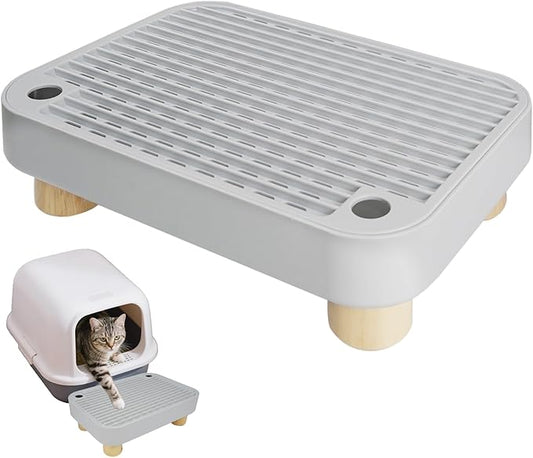 Cat Litter Box Step with Wooden Top – Removable, Waterproof & Non-Slip Litter Box, Easy Clean Pet Supplies for Cats & Kittens