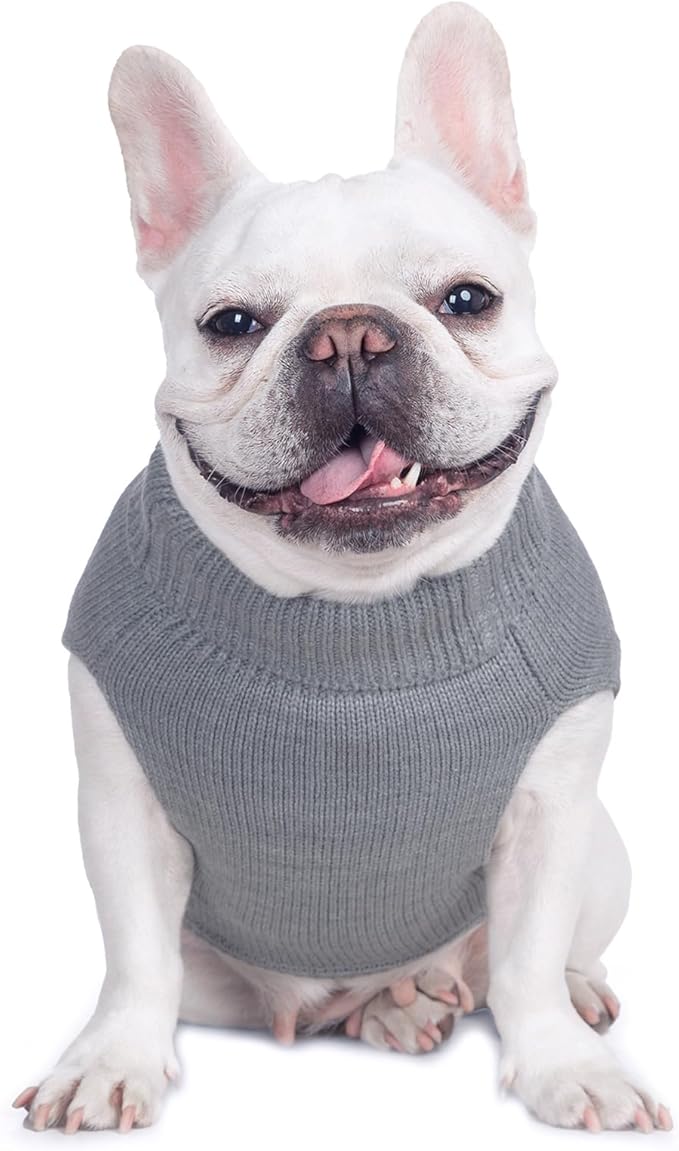 Stretchy Cat Sweater - 17 Colors & 6 Sizes | Snug Winter-Ready Knit for Boy/Girl Cats & Kittens(Grey, X-Large)