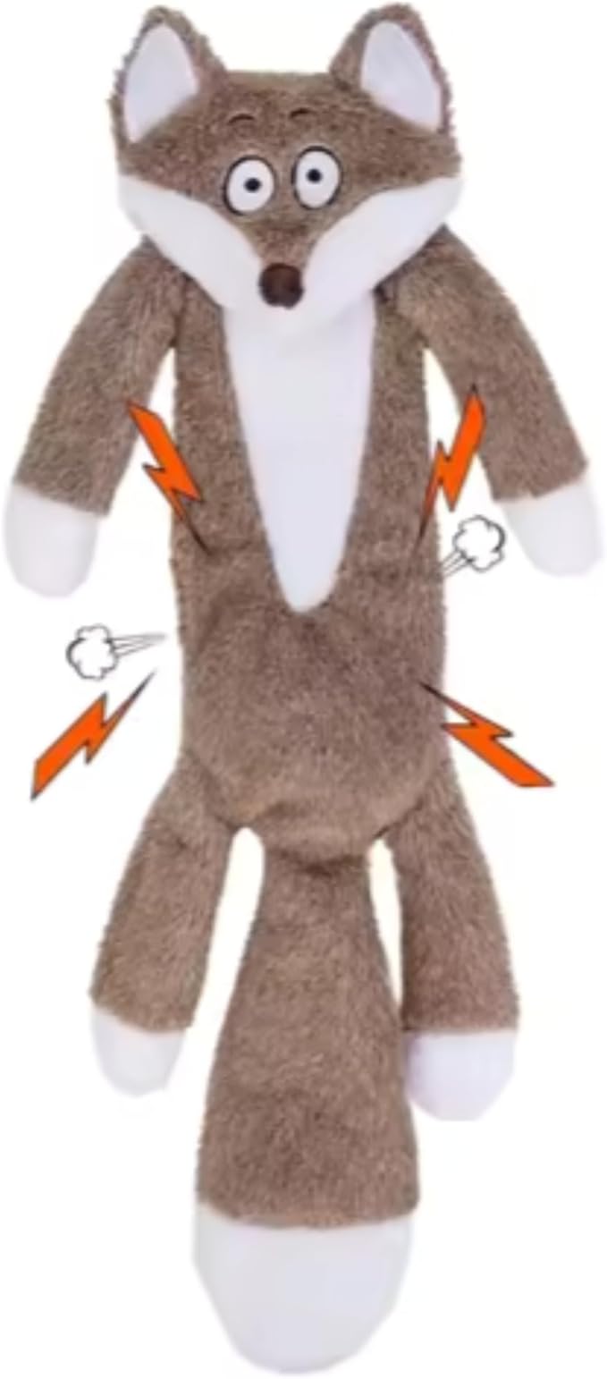 Plush Fox Dog Toy – Squeaky & Crinkle, No Stuffing, Soft & Durable – For Small, Medium & Large Dogs, All Breeds – Perfect for Puppies & Senior Dogs, Premium Safe Chew Play