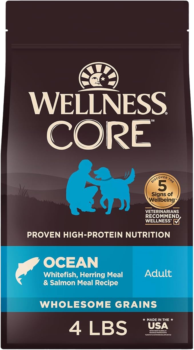 Wellness Natural Pet Food Wellness CORE Wholesome Grains Ocean Recipe, 4 Pound Bag