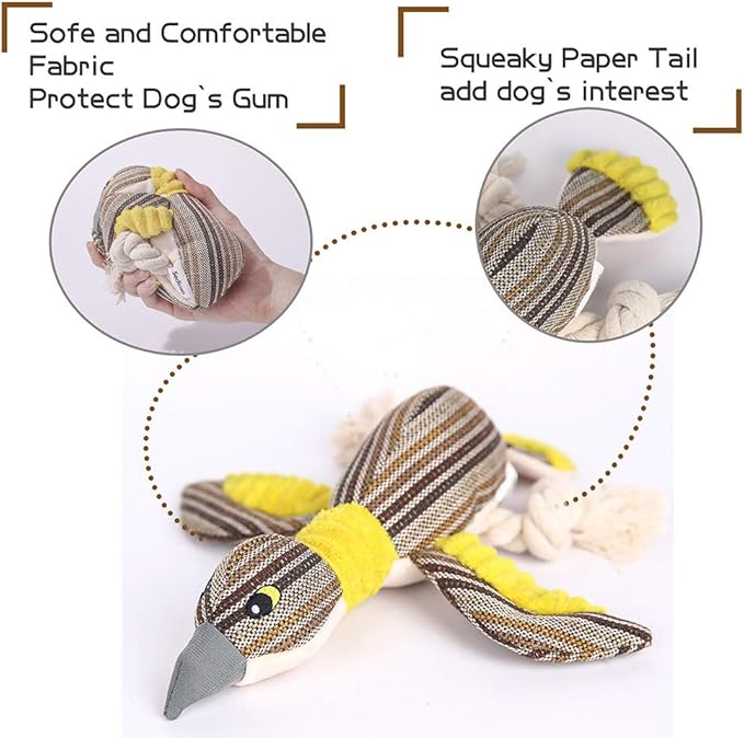 Dog Toys Set, Large Dogs Toy, Stuffed Animal Dog Chew Toy, Soft Plush Dogs Toys Pack for Small. Middle, Large Breed(3-Pack, Birds)