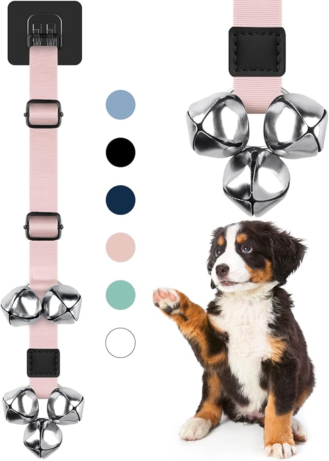 COOYOO Dog Doorbells, Adjustable Potty Training Dog Bells, Upgraded for Training Your Puppy The Easy Way, Premium Quality Housetraining Hanging Bell-5 Extra Large Loud 1.5 DoorBells