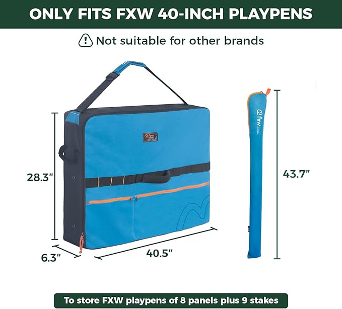 FXW Specialized Dog Playpen Storage Bag (Not Suitable for Other Brands), Designed for RV Trips, Fits 40" H 8 Panels and 9 Stakes│Patented