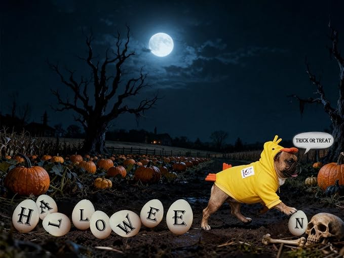 iChoue I am a French Bulldog Dog Duck Halloween Costumes Clothes Sweater Cute Funny for Small Medium Dogs Cold Weather Winter Coats Hoodies Frenchie English Pug Pitbull Corgi Puppy - Yellow/Large