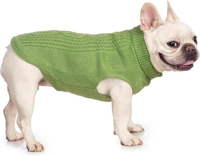 Stretchy Cat Sweater - 17 Colors & 6 Sizes | Snug Winter-Ready Knit for Boy/Girl Cats & Kittens(Green, X-Large)