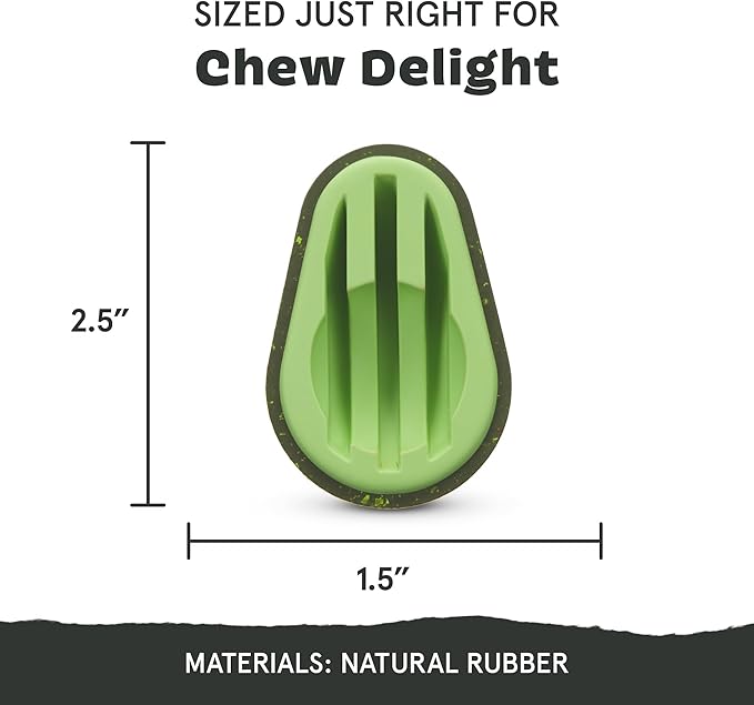 Barkbox Avocadoggo Dog Toy | Natural Rubber, Wobble Shape, Perfect for Peanut Butter & Dishwasher Safe | Dog Toy for Aggressive Chewers