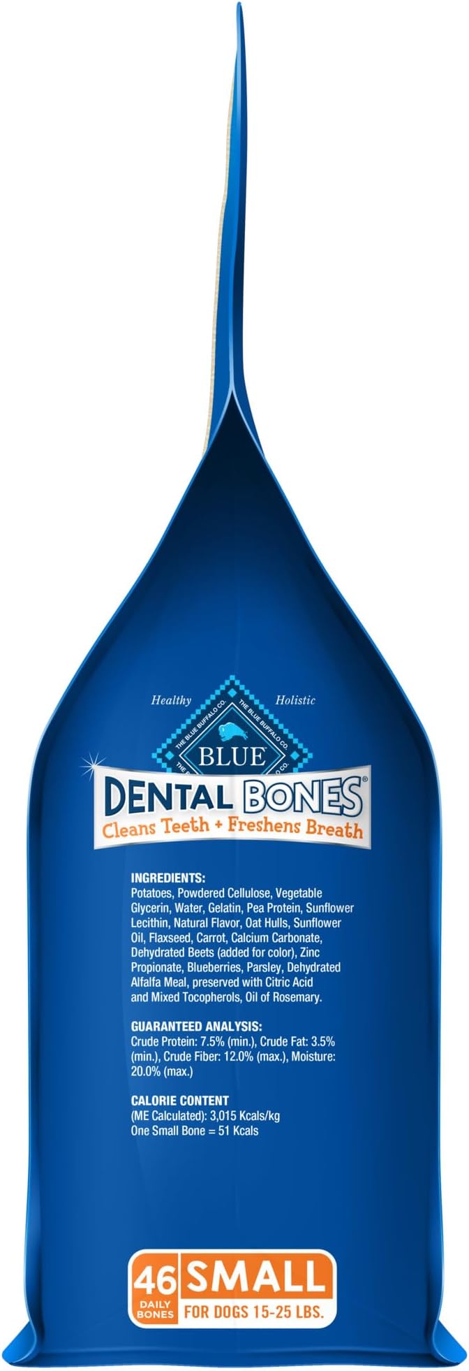 Blue Buffalo Dental Bones Small Natural Dental Chew Dog Treats Bag Value Pack