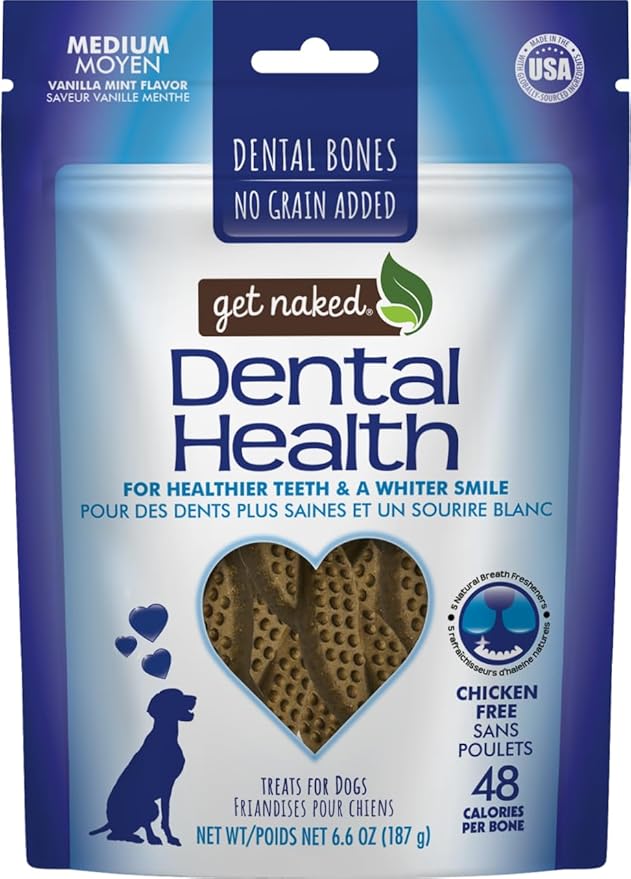 Get Naked Grain-Free Medium Dental Chew Bone 6.6Oz Bag