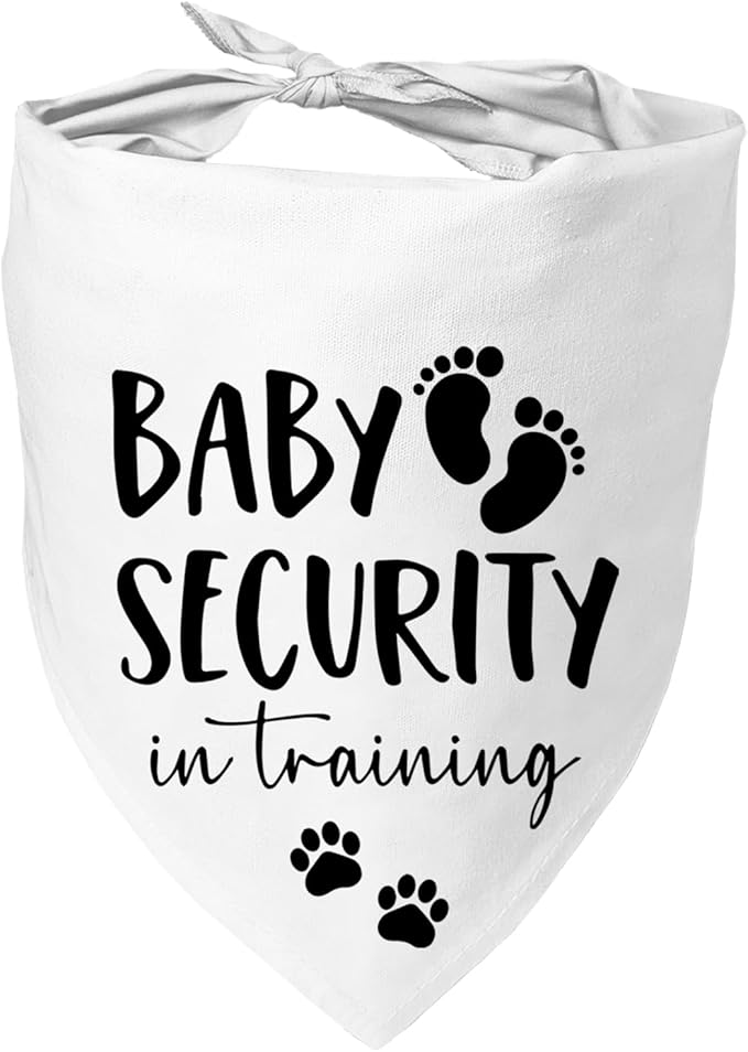 Baby Security in Training Dog Bandana Pet Scarf Pregnancy Announcement Dog Bandanas for Dogs Pet Accessories for Dogs Lovers Pregnancy Reveal Ideas (White)