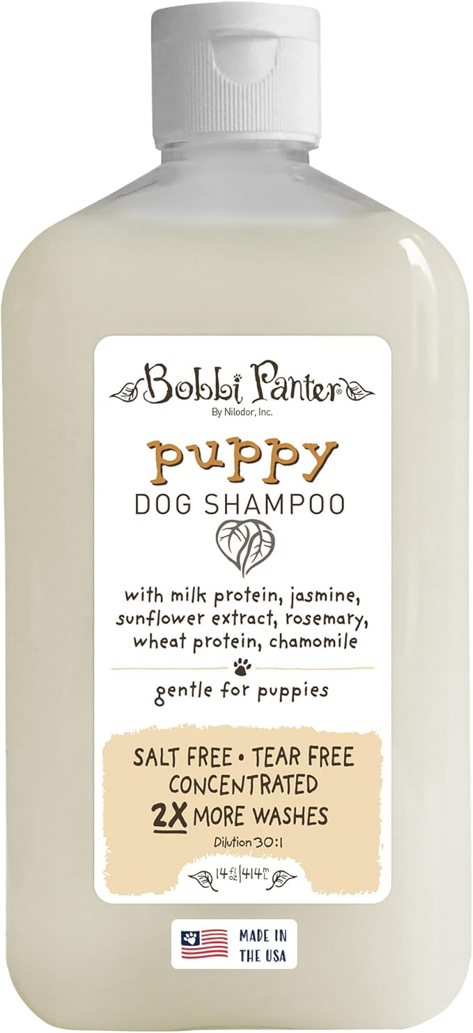Bobbi Panter Puppy Dog Shampoo, Milk & Honey Fragrance, Nourishing & Gentle, Concentrated 30:1, 14 oz., Made in The USA