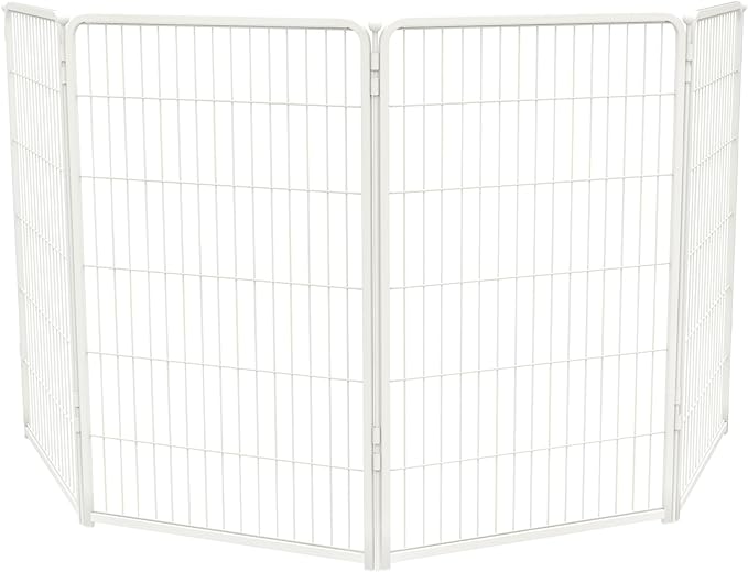 FXW Homeplus Unleashed Indoor Dog Playpen - Stress-Free and Safe Play, Heavy Duty 45 Inch 4 Panels Dog Pen for Large Dogs, White│Patented