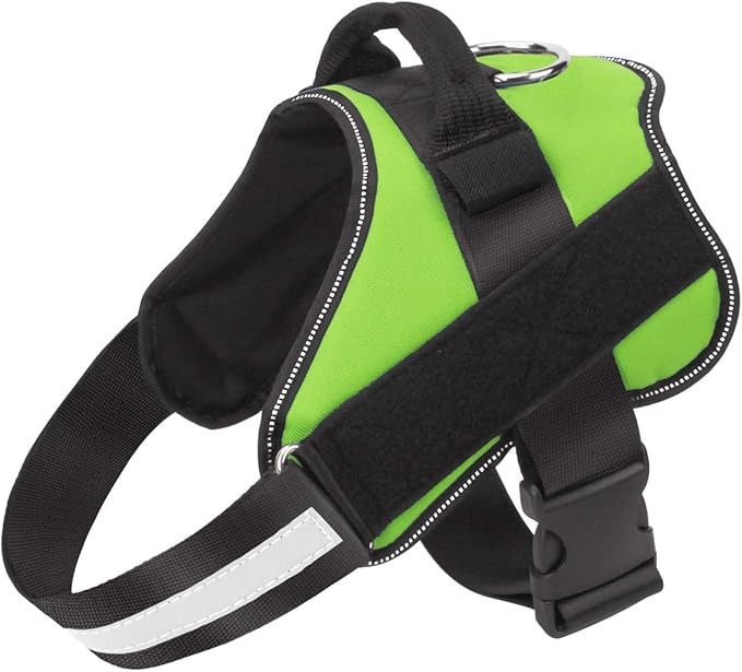 Bolux Dog Harness, No-Pull Reflective Dog Vest, Breathable Adjustable Pet Harness with Handle for Outdoor Walking - No More Pulling, Tugging or Choking (Green, S)