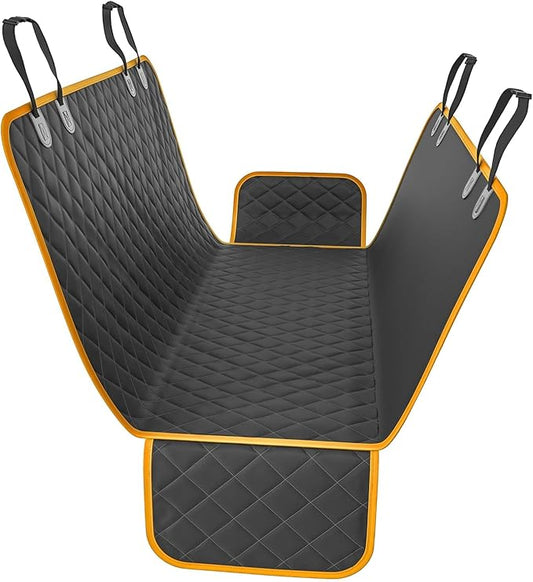 Active Pets Dog Car Seat Cover for Back Seat, Waterproof Pet Hammock Protector, Durable Nonslip Seat Protection SUV Truck, Standard 53"x56", Orange