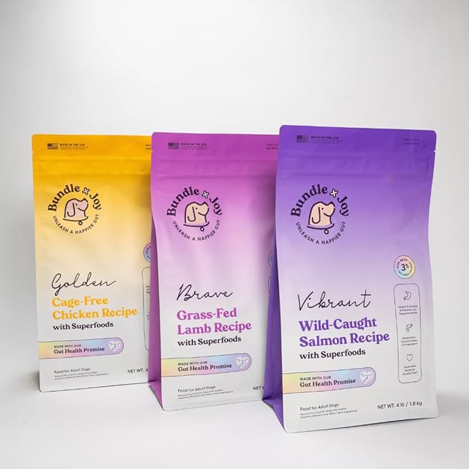 Bundle x Joy Brave Probiotic Dog Food Dry, Lamb, 18lb Bag, Natural Grain Free Adult Kibble for Digestive Health Made with Real New Zealand Lamb, 20 Plant Based Superfoods, Corn, Poultry & Soy Free