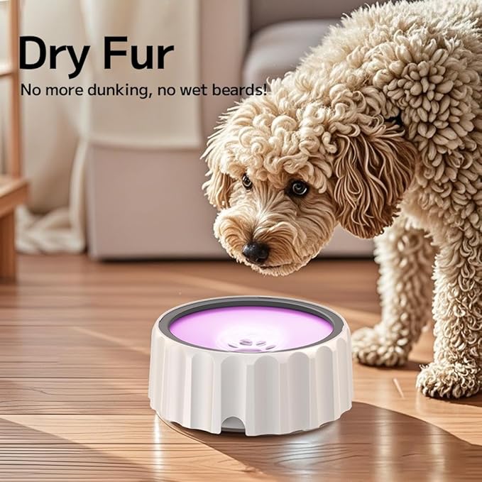 Dog Water Bowl 70oz/2L Large Capacity Water Dispenser No Spill Non Slip No Splash Pet Slow Feeder No Drip Vehicle Carried Travel Slow Drinking Bowl for Dogs Cat(Pink)