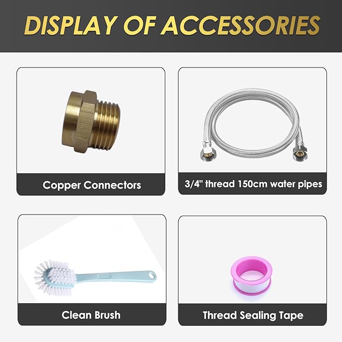 Automatic Dog Water Bowl Dispenser Patented 70OZ Water Dispenser for Dogs 2L Water Bowl Fit 3/4in GHT Male Faucet Outdoor Automatic Water Bowl Include Automatic Water Fill Valve Adapter 5ft Water Hose