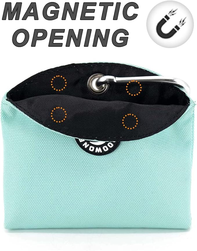 COOWONE Dog Treat Pouch Magnetic Closure Small Dog Training Treat Pouch Pocket Sized Small Dog Treat Pouch with Clip (mint green)