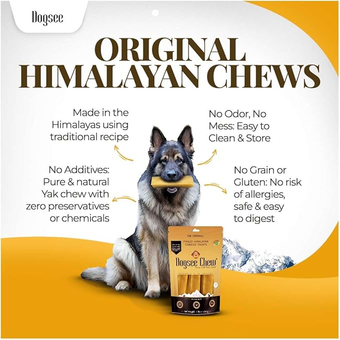 Dogsee Himalayan Yak Cheese Dog Chews with Turmeric/Curcumin (Small - 5 Chews) | Dog Treats Healthy | Hip & Joint Health Support for Dogs | Long Lasting Dental Treats