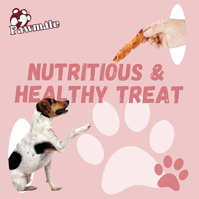 Dog Treats Double Sweet Potato Chicken Jerky Wrapps Healthy Rawhide-Free Dog Treats Chicken Jerky Low Fat High Protein Snacks Chewy for Small Medium Large Dogs 12-15 Counts