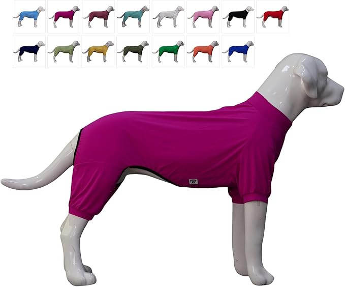 LoveLongLong Dog Jumpsuit with UV Protection and Quick-Dry Fabric for Spring Summer Pet Pajamas Purplish red 2XL