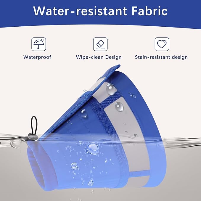 ASENKU Dog Cone Collar, Soft Adjustable Cone for Dogs to Stop Licking, Lightweight Recovery Dog Cone After Surgery, Pet E-Collar for Small, Medium & Large Dogs(Blue, XL)