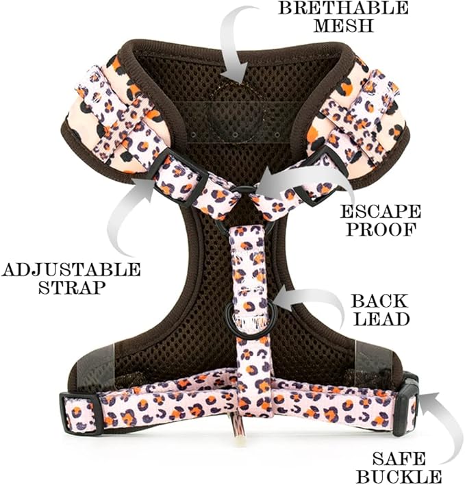 Dog Harness and Leash Set, Adjustable Dog Harness, Dog Leash, No Pull No Choke Puppy Harnesses for Walking Training for Small Medium Pet