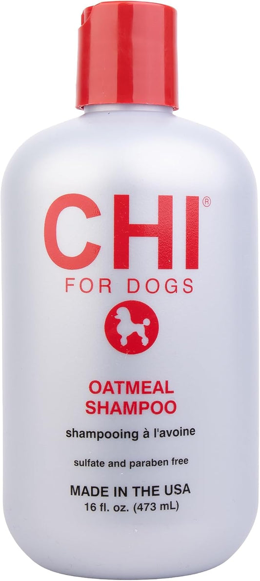 CHI for Dogs Oatmeal Shampoo - Best Dog Wash for Dry Skin and Itch Relief - Gentle Formula with Soothing Ingredients - Sulfate and Paraben Free - pH Balanced - Made in USA, 16 Fl Oz