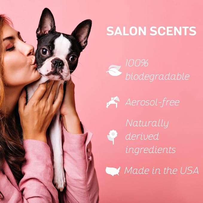 Bark2Basics Salon Scents Pet Grooming Cologne - 8 oz, Natural Professional Grade Perfume for Dogs and Cats, Long Lasting, Deodorizing, Made in USA (Peach Fizz)