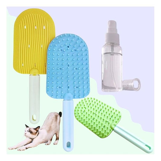 Cat Brush,Soft Cat Brush,Pet Brushes for Shedding,Soft Comb, Short or Long Haired Cats,Pet Grooming,Bath and Massage Brushes(3 pcs)