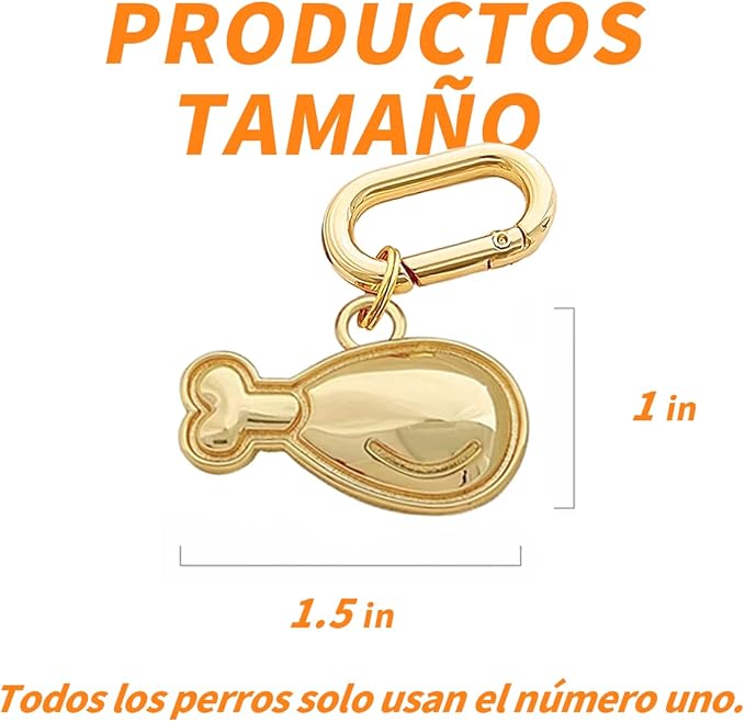 Dogs ID Tags Personalized Double Sided Deep Engraved Cat & Dog Collar Charm Drumstick Balloon Shape Brass