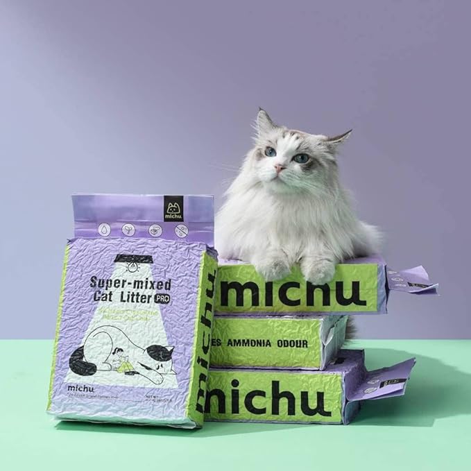 Michu Tofu Cat Litter Natural Clumping Tofu Cat Litter 5.5lb/88oz 5 Scents (Original + Mixed, 2 Pack)