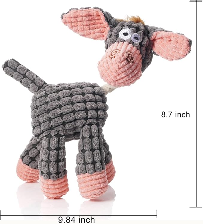 Squeaky Plush Dog Toys Pack for Puppy, 3 Pack Durable Stuffed Animal Plush Chew Toys with Squeakers, Cute Soft Dog Toys for Teeth Cleaning, for Small Medium Large Dogs