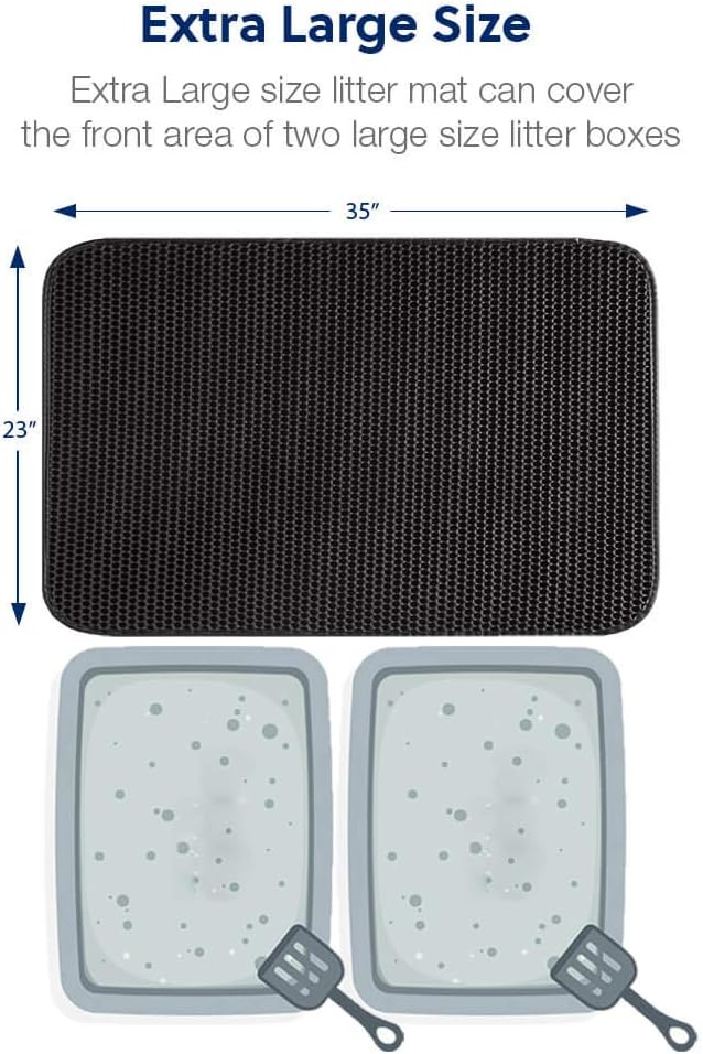 WePet Cat Litter Mat, Kitty Litter Trapping Mat, Honeycomb Double Layer Mats, No Phthalate, Urine Waterproof, Easy Clean, Scatter Control, Catcher Litter Tray Box Rug Carpet