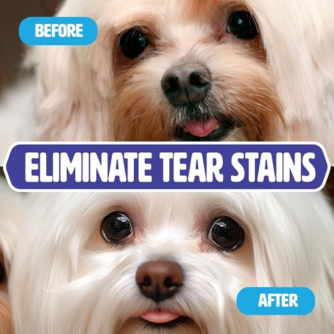 Peteyez Tear Stain Remover Vitamin Treats for Dogs - Support Eye Health & Reduce Itching & Tear Stain Buildup - 100% Natural Dog Treats w/Superfoods, Antioxidants & Nutrients - 8 oz (Beef)