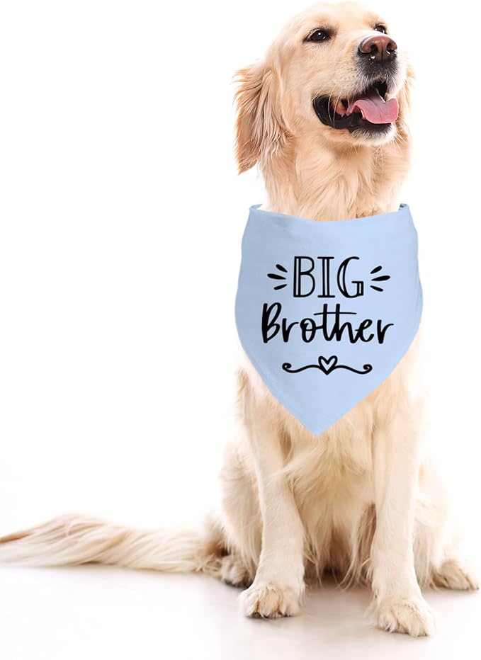Big Brother Dog Bandanas, Pet Dog Triangle Scarf for Small Medium Large Pet, Baby Announcement Dogs Bandana Pets Scarf (Big Brother)