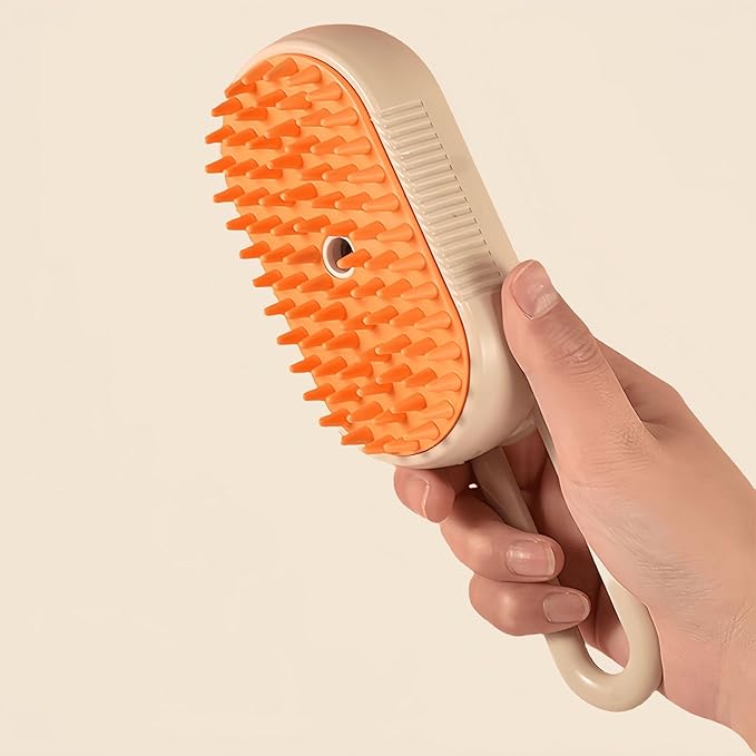 Pet Hair Removal Steam Brush With Enhanced Spray - Long Comb for Shedding - Cloud Care Water Brush for Long & Short Hair - Ideal for Indoor Cats & Dogs