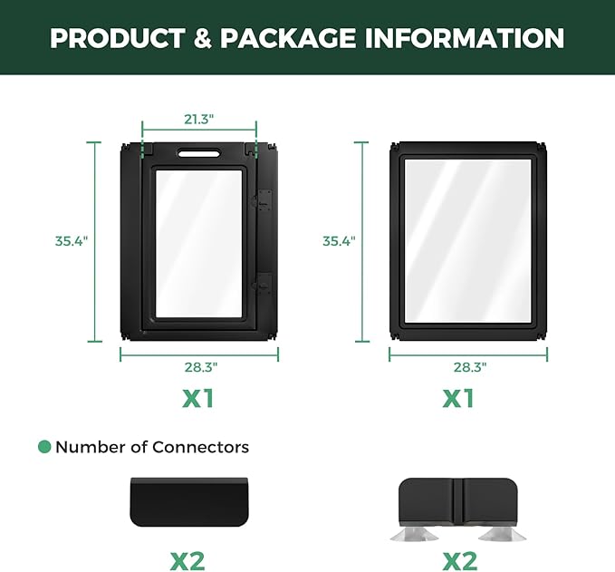 FXW AuraSpace Acrylic Indoor Dog Playpen for Medium Dogs, 35 inch, 2 Panels, Includes 1 Gate & 1 Panel, Black