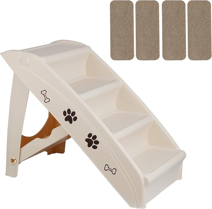 ZENY Folding Dog Stairs, Portable Indoor/Outdoor Pet Steps for Bed, Couch, Car, Pet Stairs for Small Pet Dog/Cat