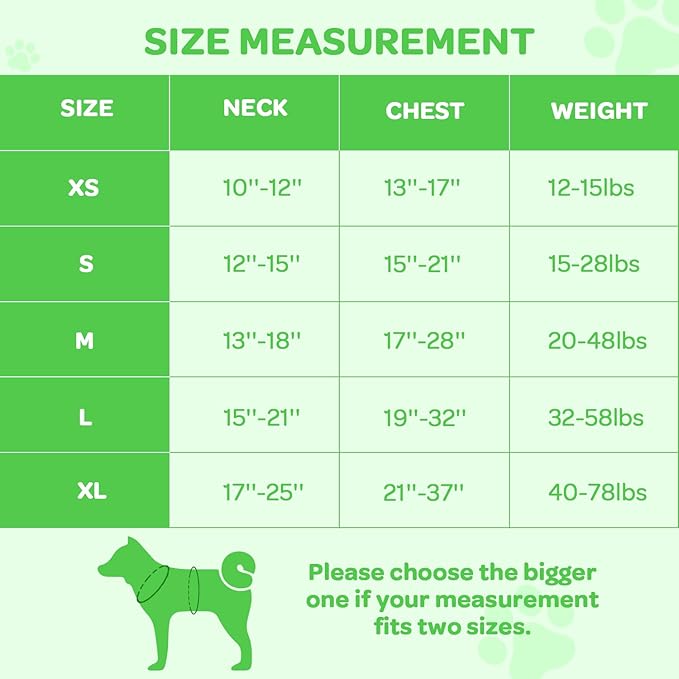 FURRYFECTION Dog Harness | No Pull Dog Harness | Reflective Oxford | Padded Handle | 4 Adjustable Straps | 2 Leash Clips | No Choke Pet Vest Harness for Small Medium Large Dogs | Green | S