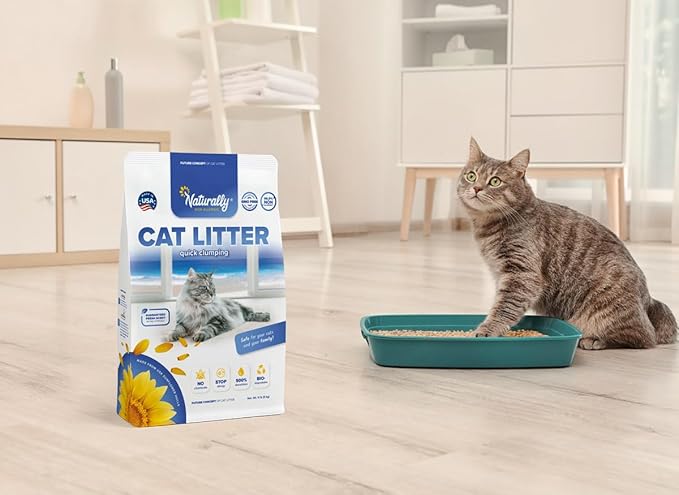 Cat Litter, Quick Clumping, 11 lb, 100% Natural Sunflower Hulls, Sunflower Scent (Pack of 1)